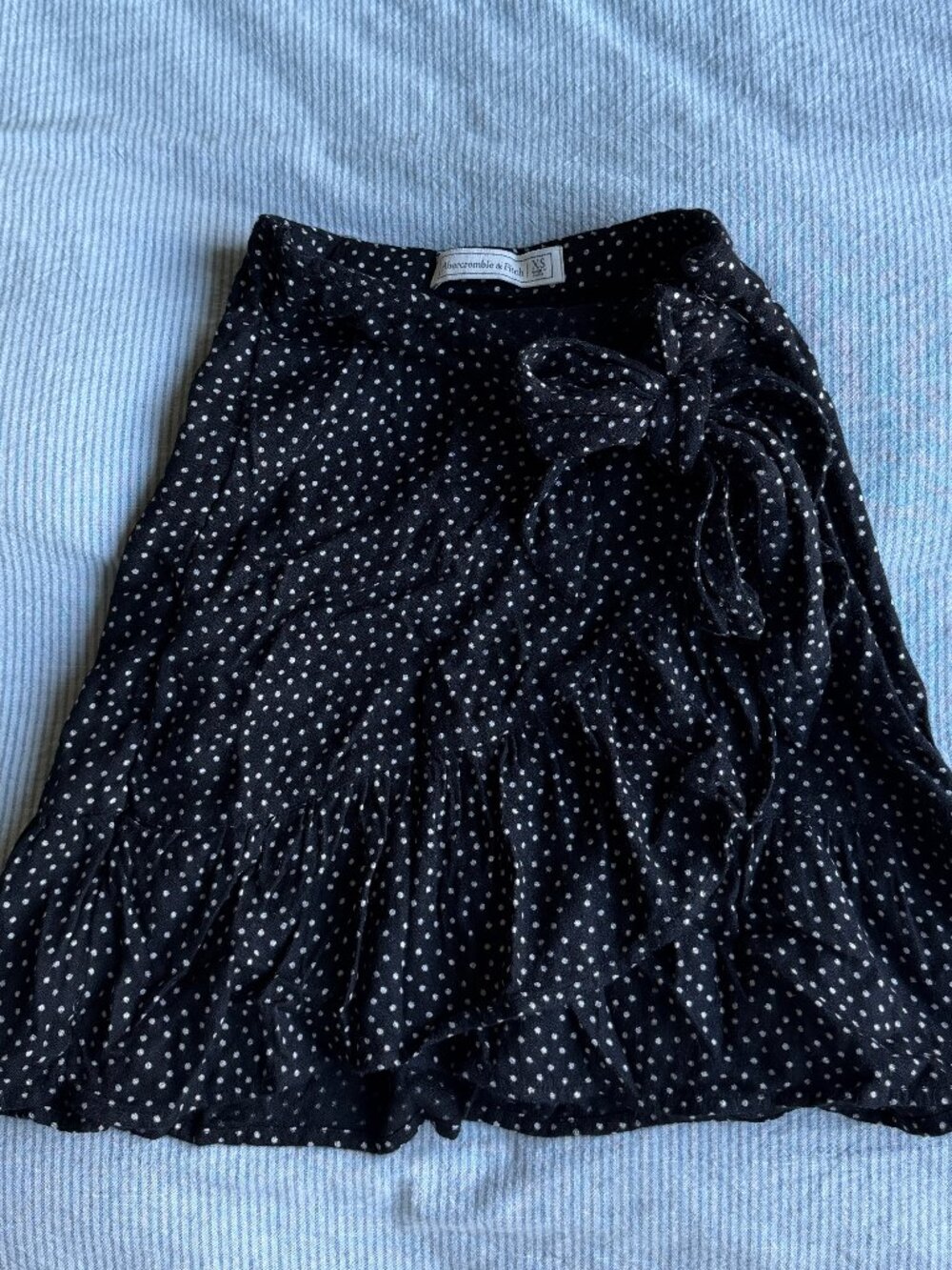 Abercrombie & Fitch Black Polka Dot Wrap Mini Skirt